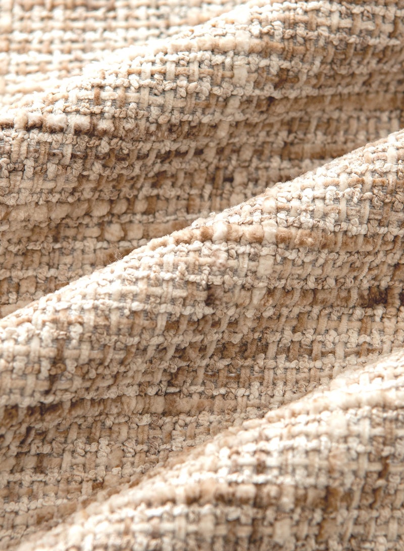 a moment Khaki Reversible Pillow Covers 2 Pack - Farmhouse Chenille Throw Pillows, Neutral Textured Decorative Throw Pillow Covers with Border for Couch Sofa Bed (50x50 CM, No Insert) - Image 5